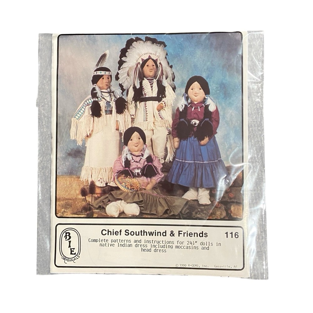 BIE Originals 116 Pattern Chief Southward & Friends Native American Doll Vintage